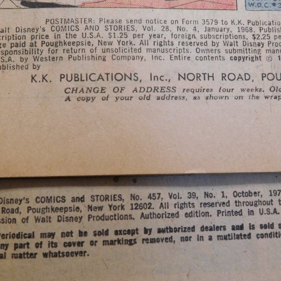 WALT DISNEY COMICS AND STORIES COMIC BOOKS VINTAGE LOT of 2 COMICS - Picture 3 of 6